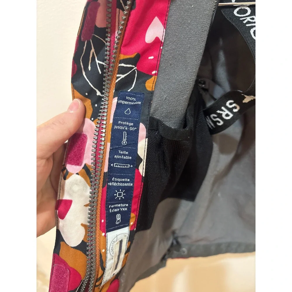 Souris Mini Girls Floral Winter Jacket Waterproof -30C Pink Red‎ Size 4 104cm